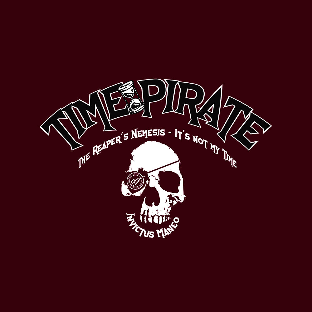 Time Pirate Shirt - Burgundy Logo